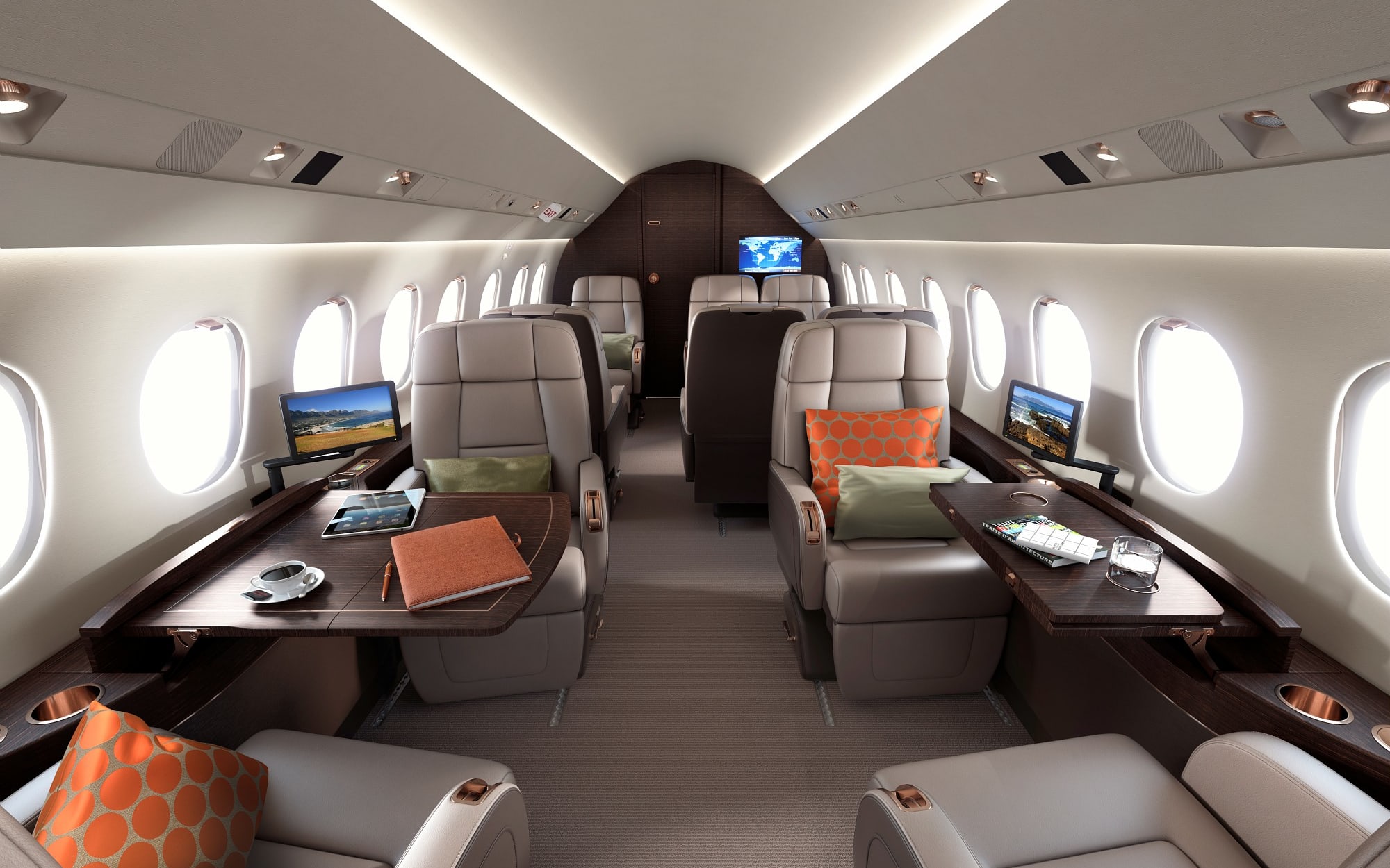 Dassault Falcon 2000LXS（達索獵鷹 2000LXS） 客艙